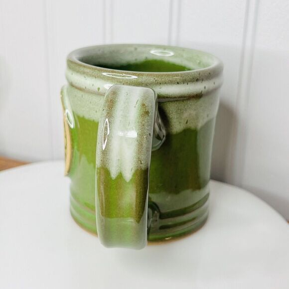 Truett Bears McConnell Cleveland GA Green Mug Sunset Hill Handcrafted in USA - Picture 3 of 10